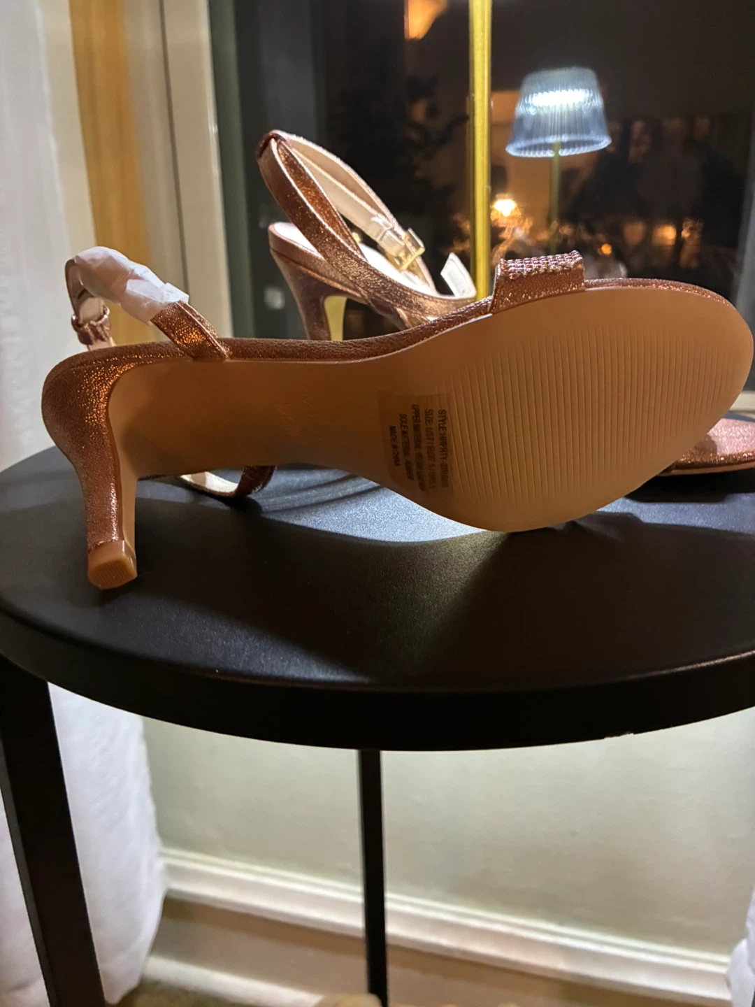 Halston Women's Rose Gold Glitter Strappy Heels - photo 5