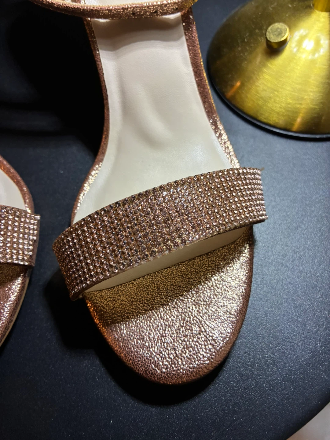 Halston Women's Rose Gold Glitter Strappy Heels - photo 3