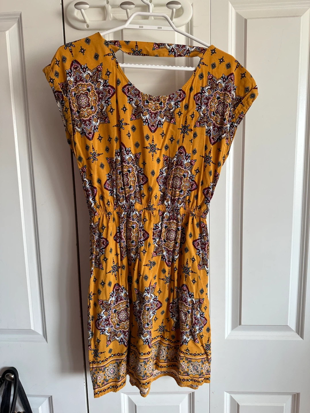 Pink Rose Yellow Patterned Dress - photo 2