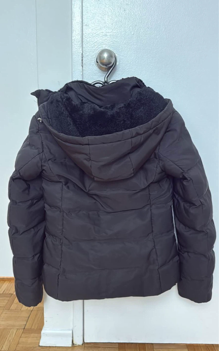 ZARA Black Puffer Jacket with Hood - Size S - photo 2