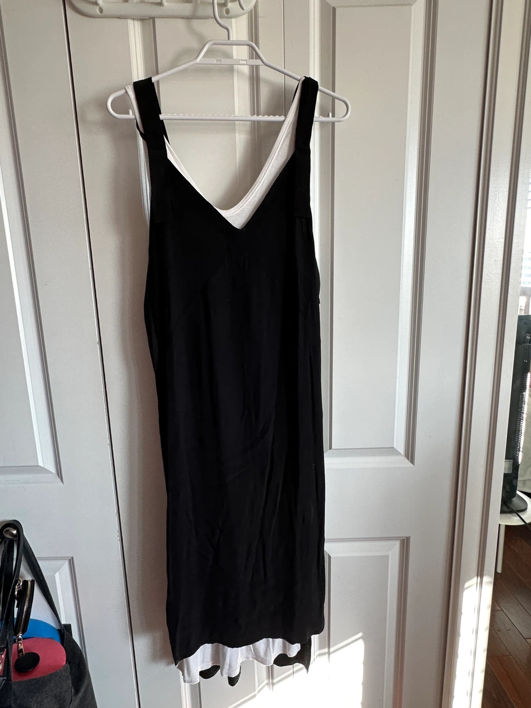 Zara Black Slip Dress with White Underlayer - photo 2