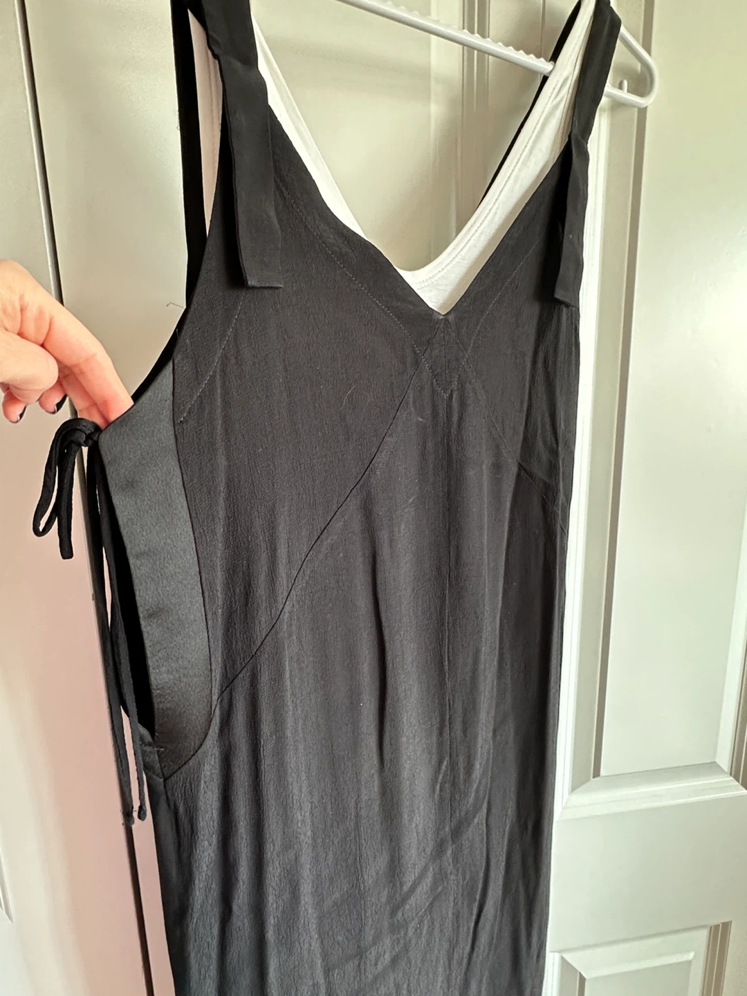 Zara Black Slip Dress with White Underlayer - photo 4