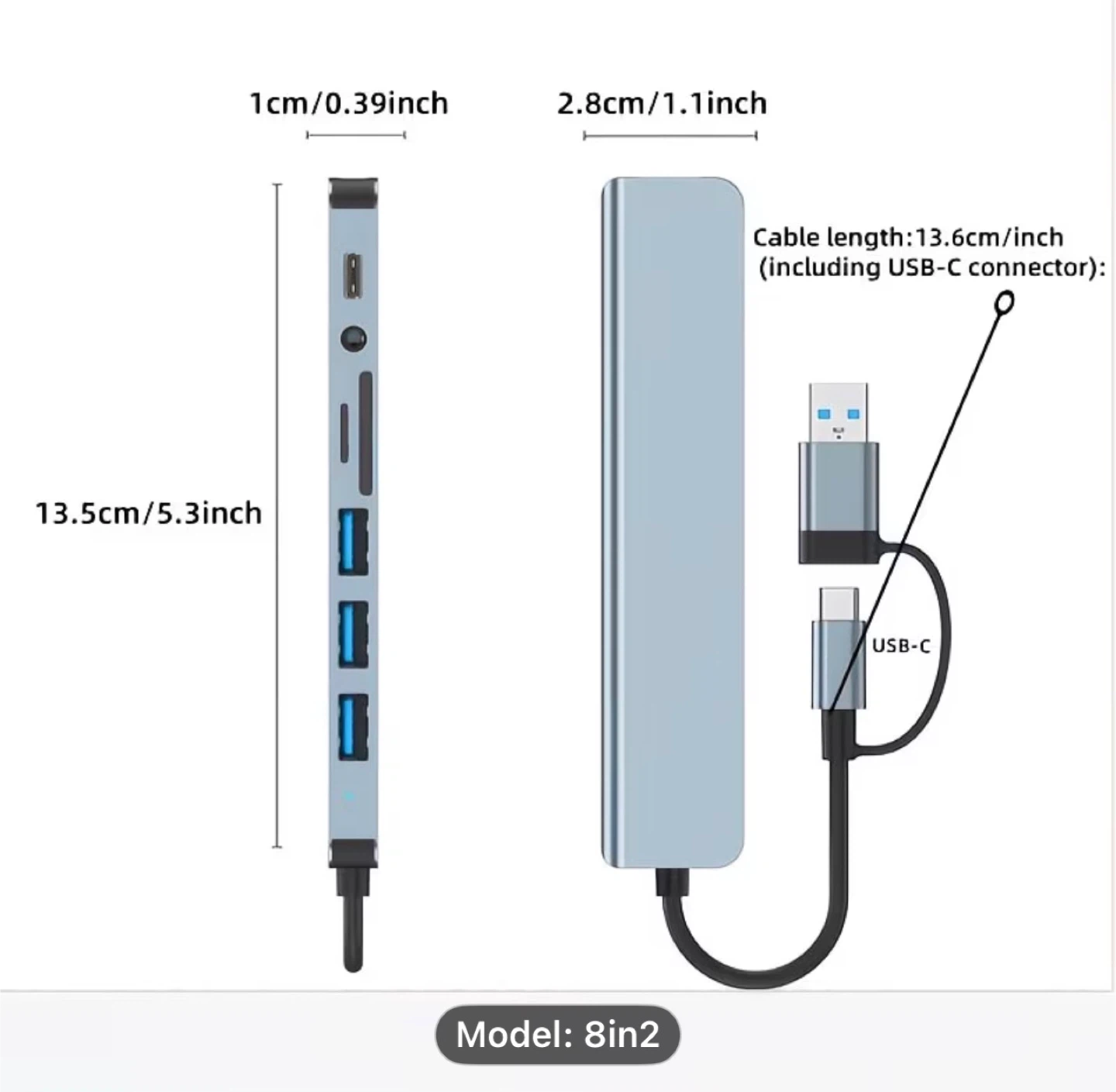 8-in-1 Hub, USB & Type-C Port, Multi-Functional - photo 2