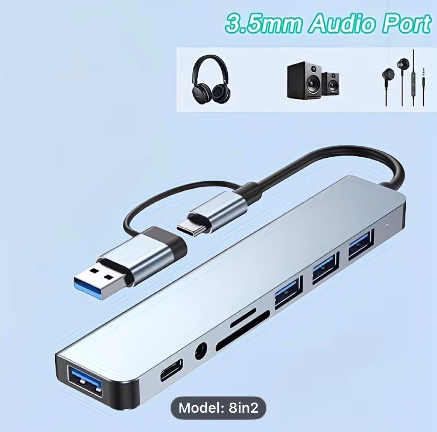 8-in-1 Hub, USB & Type-C Port, Multi-Functional - photo 3