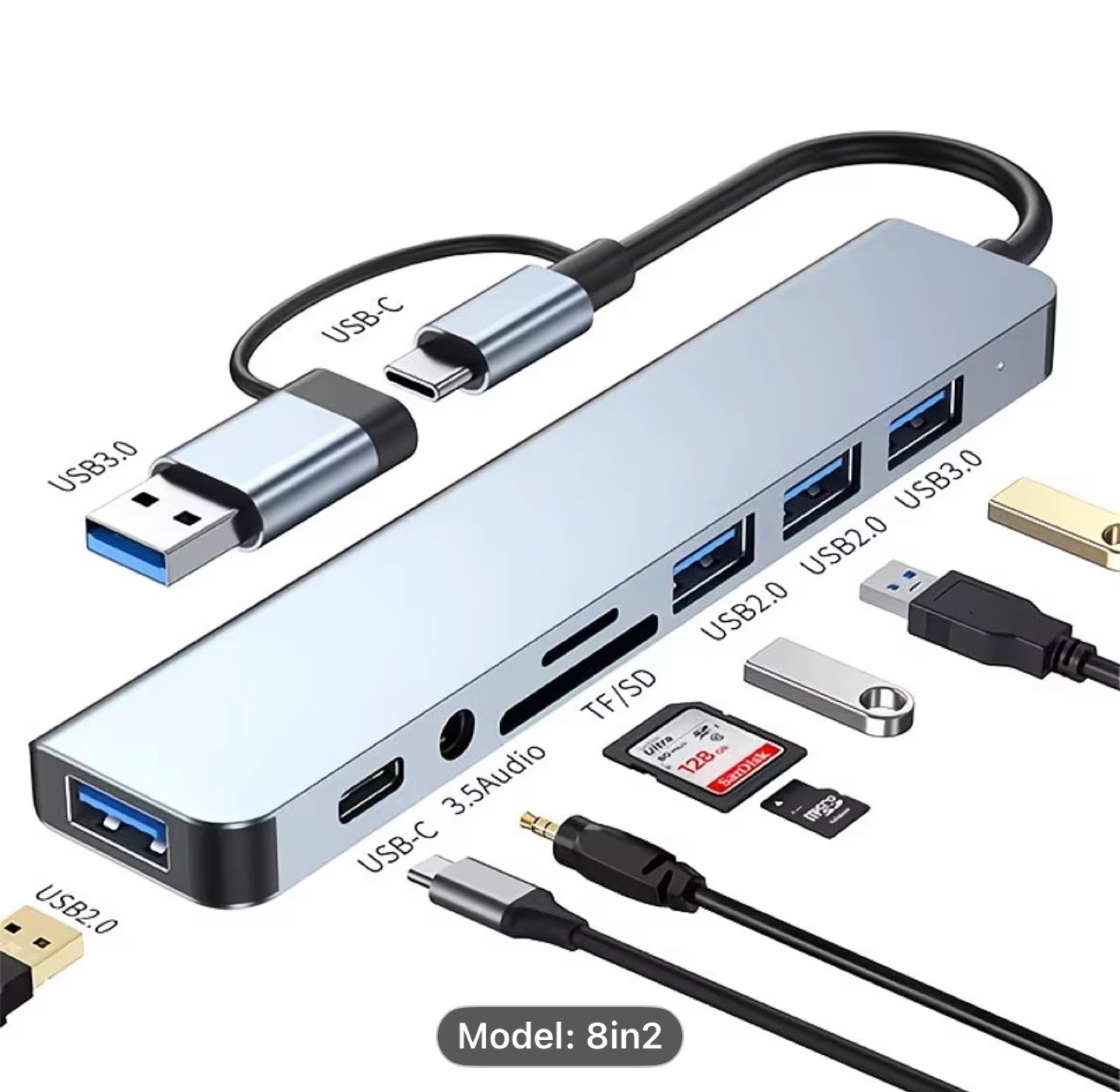 8-in-1 Hub, USB & Type-C Port, Multi-Functional - photo 5