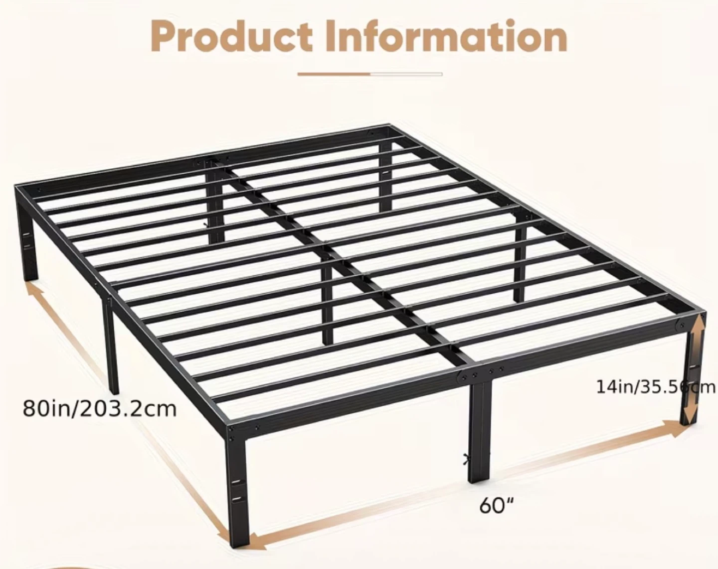 Black metal bed fram - photo 2