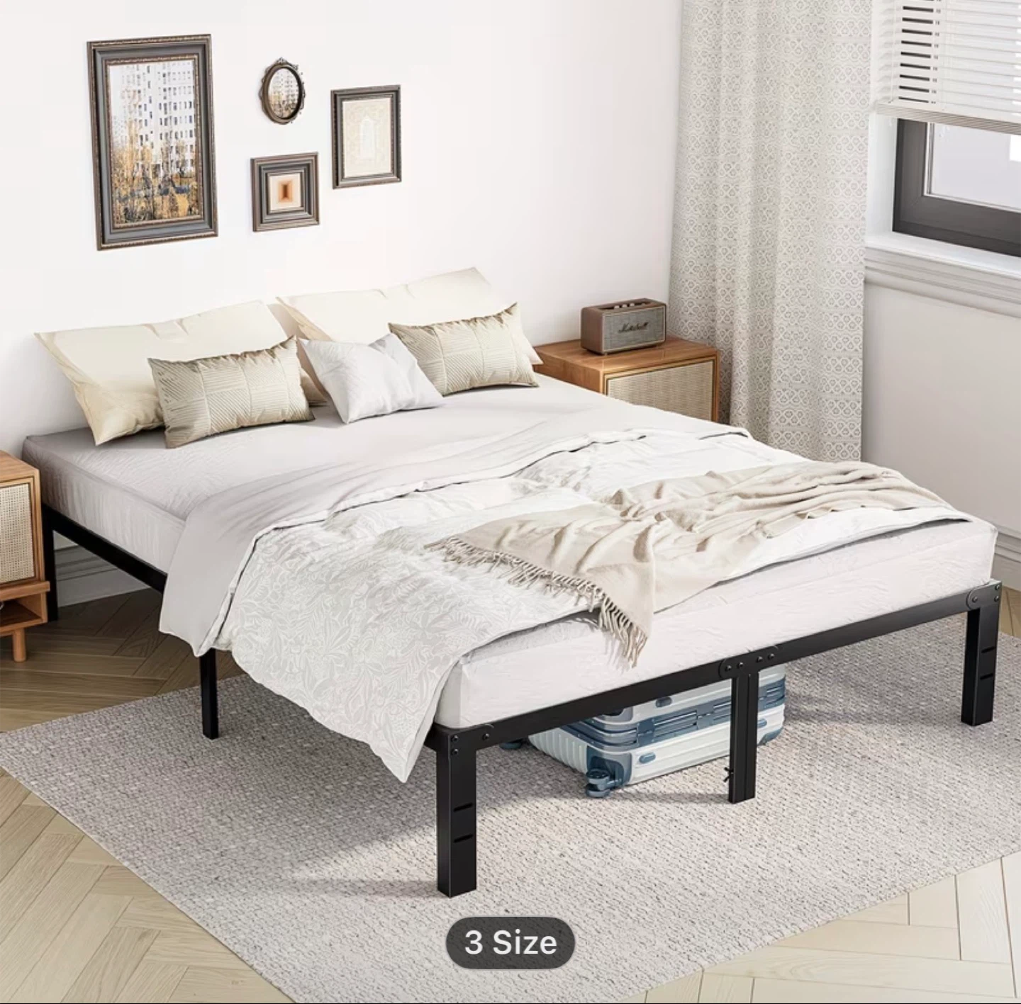 Black metal bed fram - photo 3