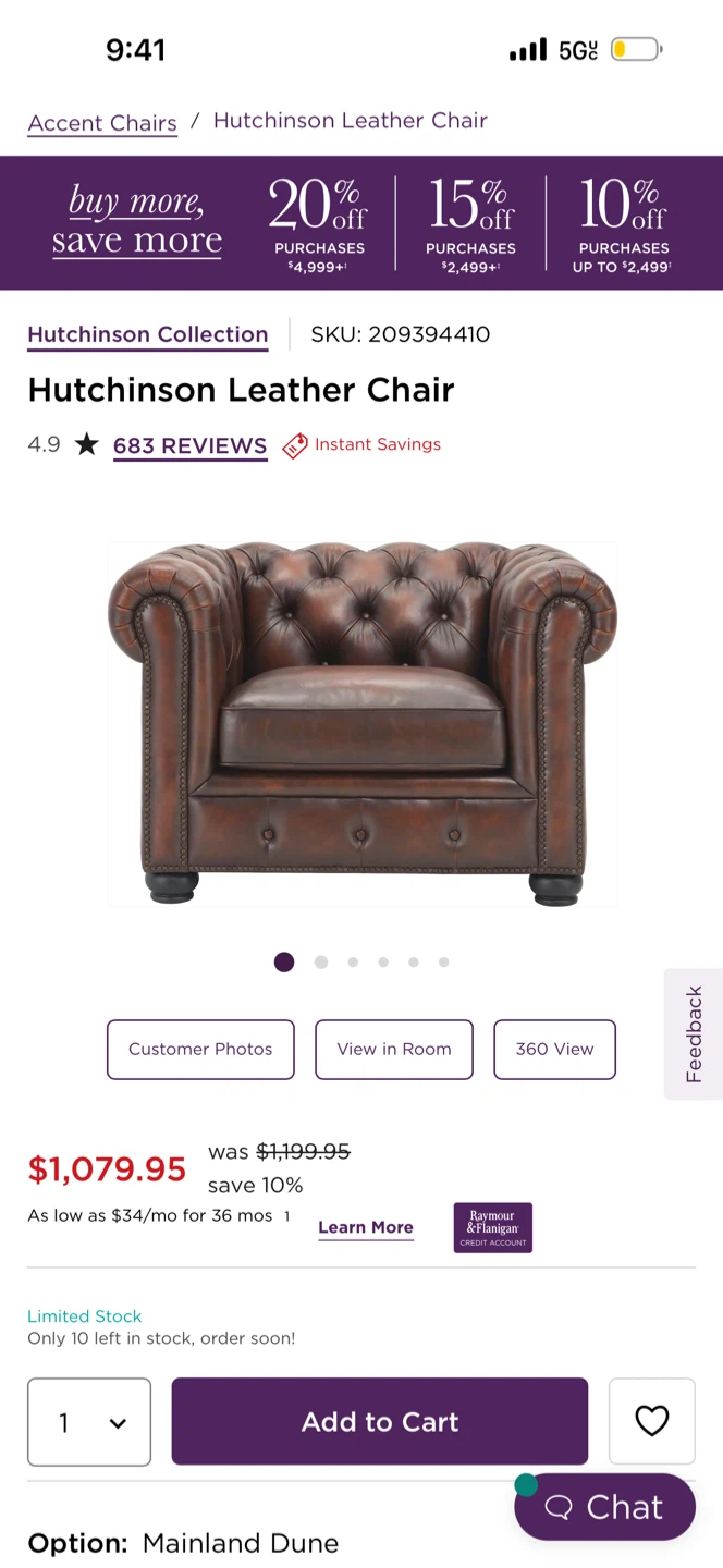 Hutchinson Leather Loveseat and Chair Set - photo 4