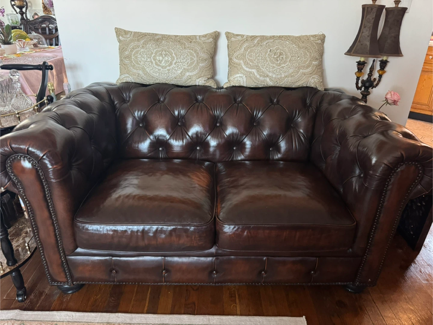 Hutchinson Leather Loveseat and Chair Set - photo 3
