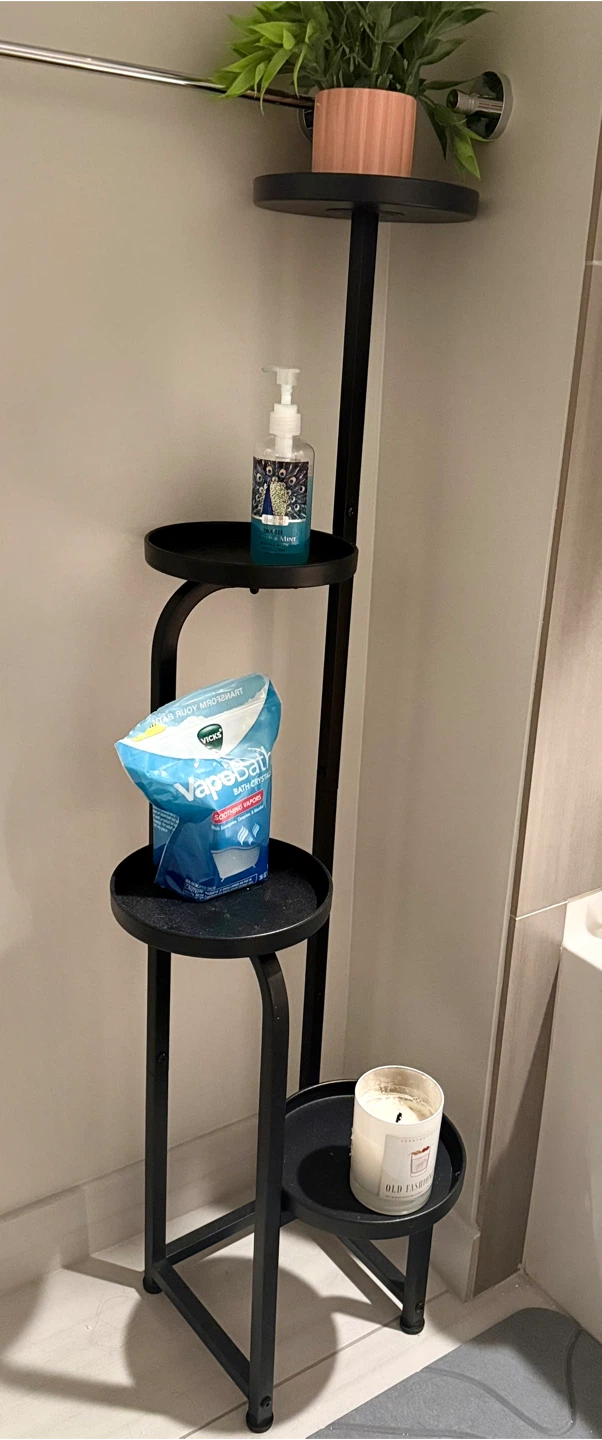 Black Metal Tiered Shelf Stand