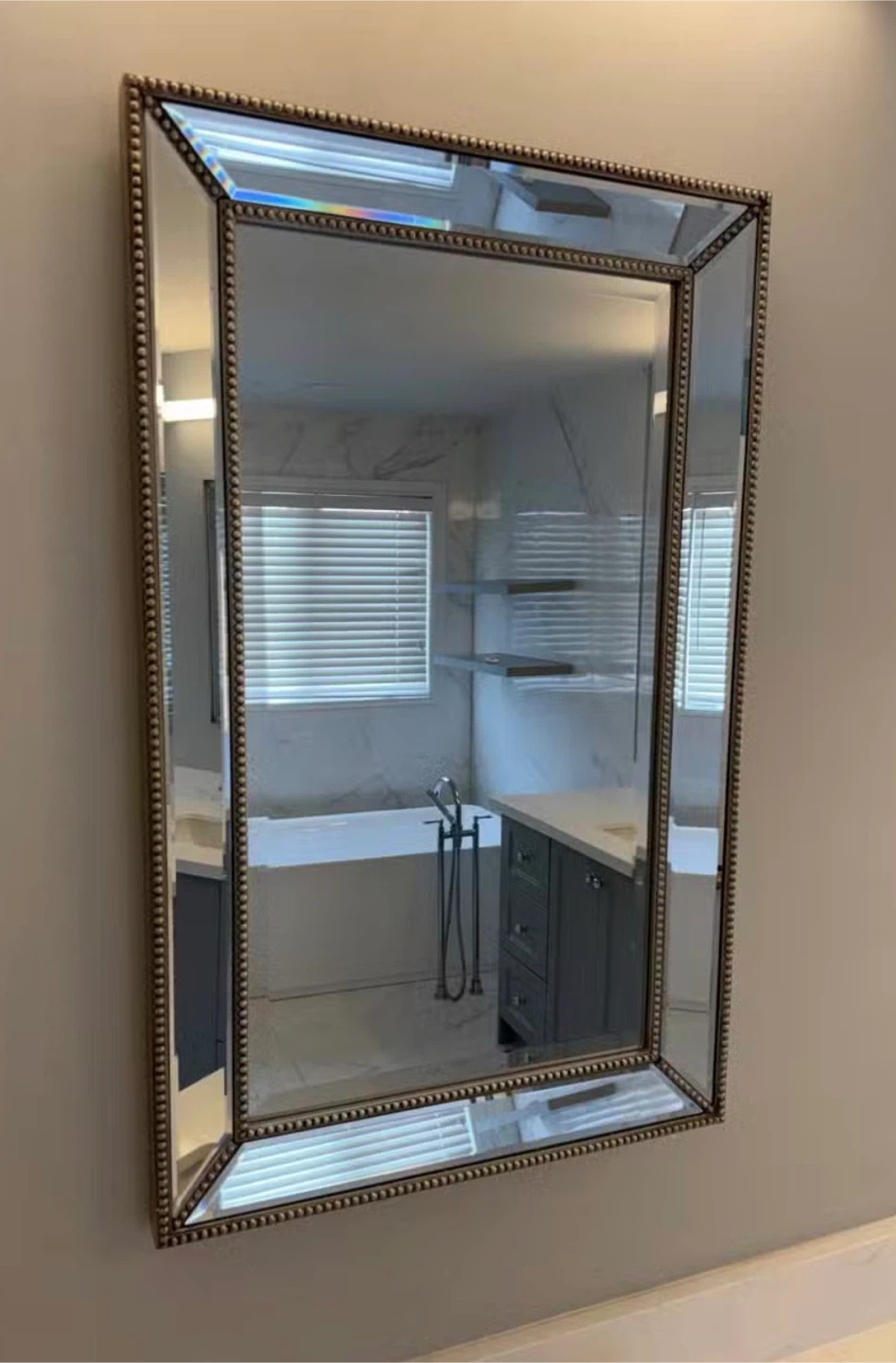 Double Border Beaded Mirror