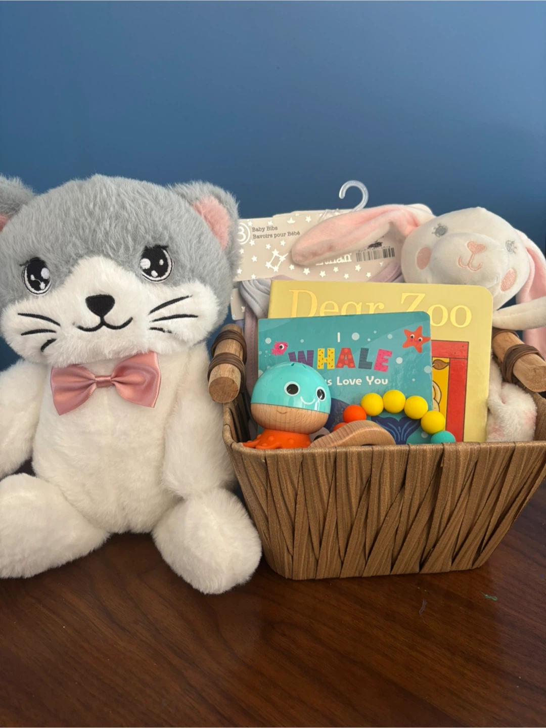 Baby Gift Basket with Plush Toy and Books