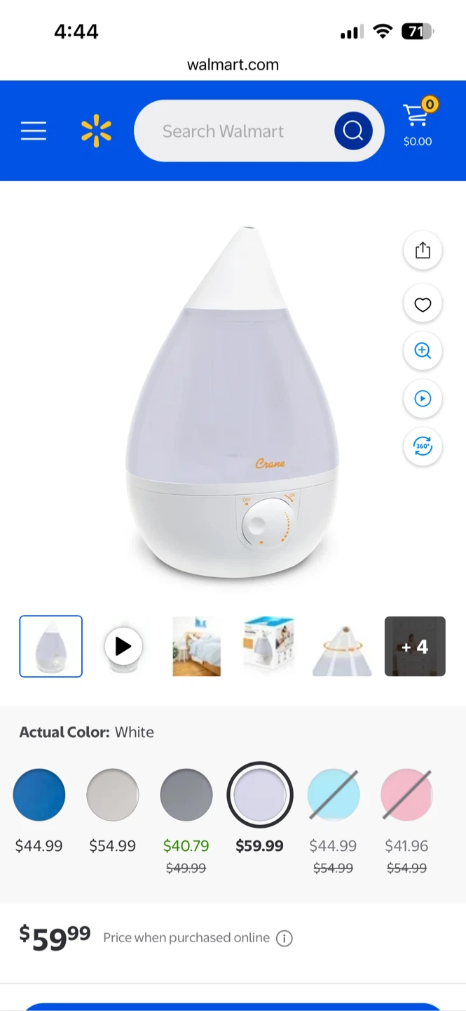 Crane 1 Gallon Ultrasonic Cool Mist Humidifier - photo 2