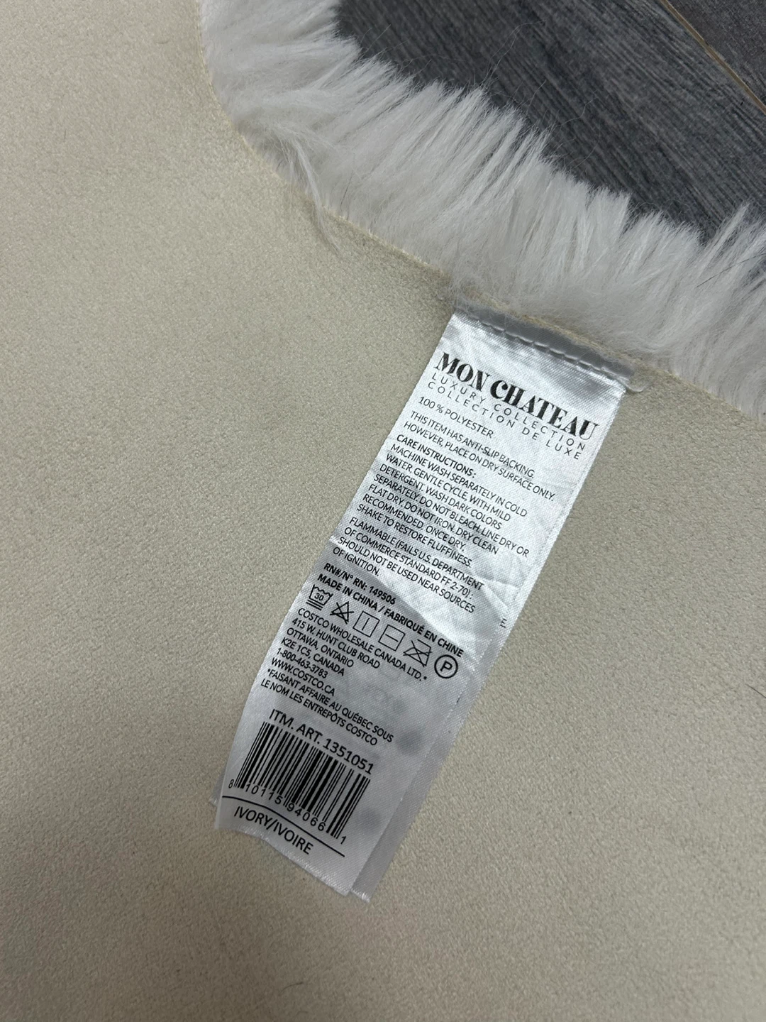Mon Château Luxury Collection Faux Fur Rug - Ivory - photo 2