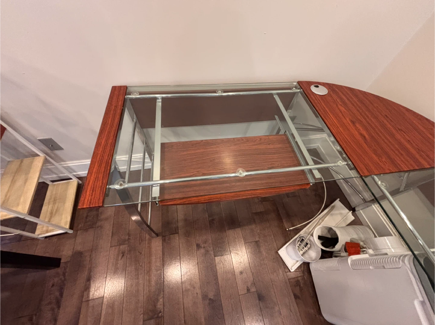 Glass and Wood Corner Desk - photo 4