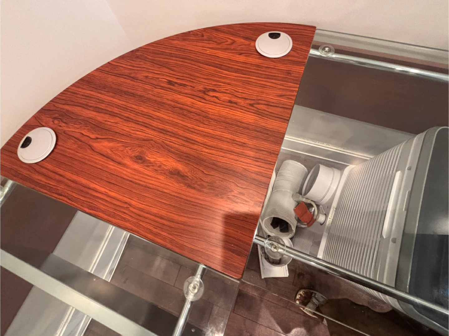 Glass and Wood Corner Desk - photo 3
