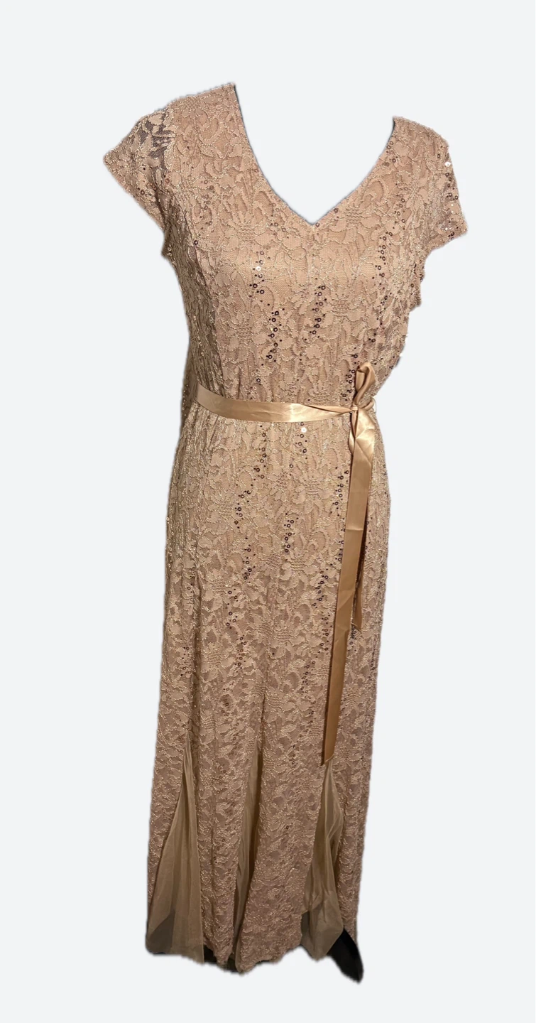 Cardolite Petite Lace Sequined Gown Dress PL