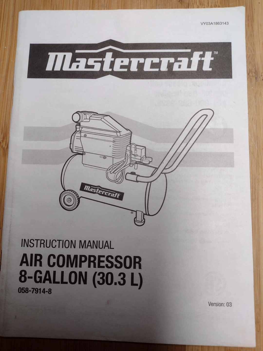 Mastercraft 8 gallon oil free air compressor - photo 3