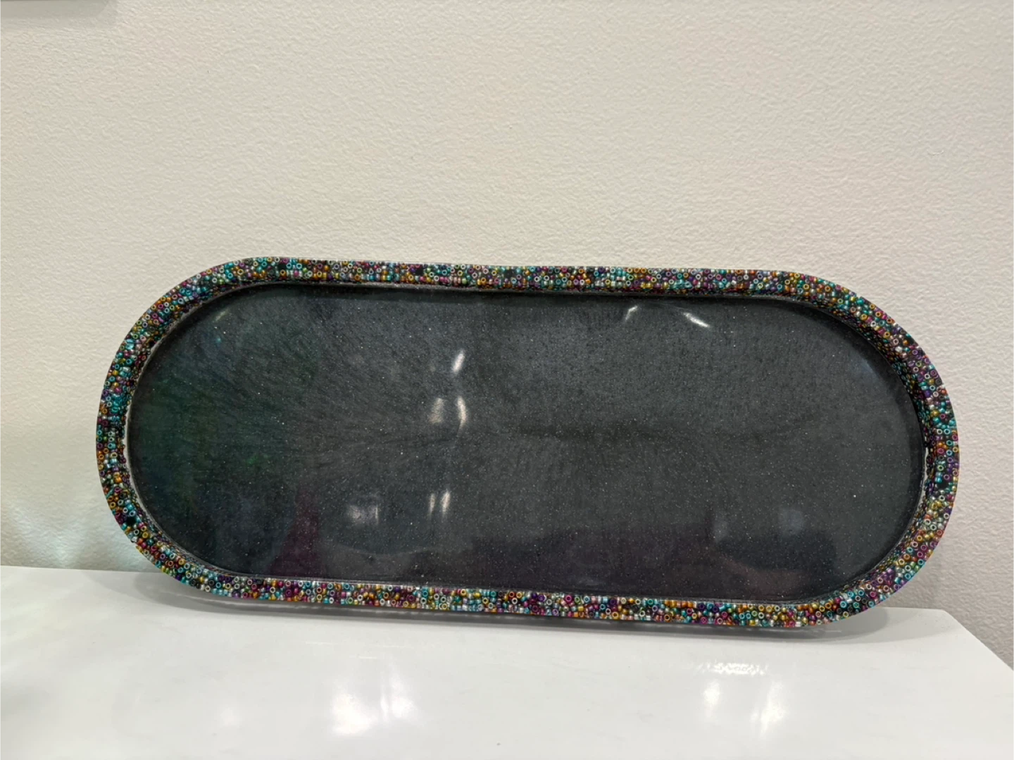 Handmade Resin Tray with Decorative Trim - photo 2