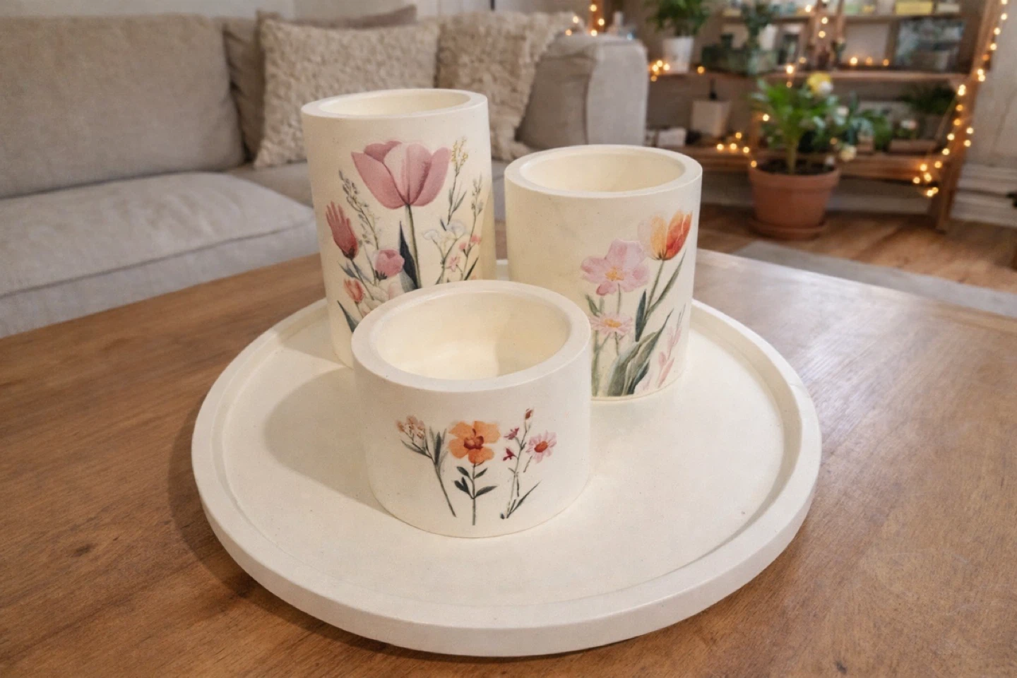 Tea light holders and tray - photo 5