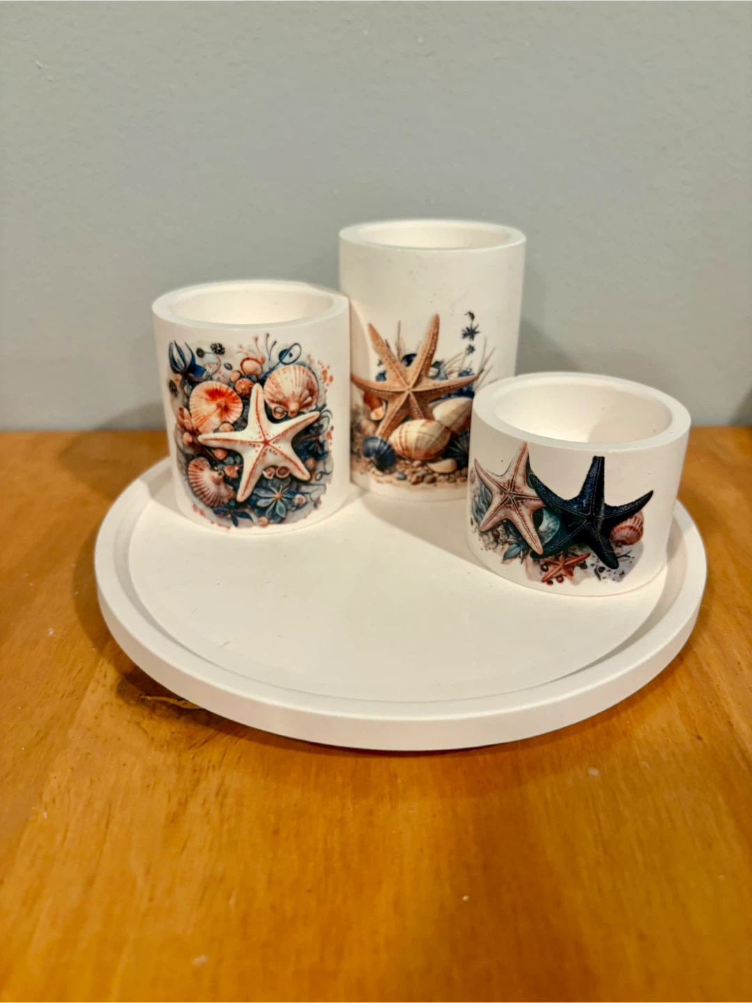 Tea light holders and tray - photo 2