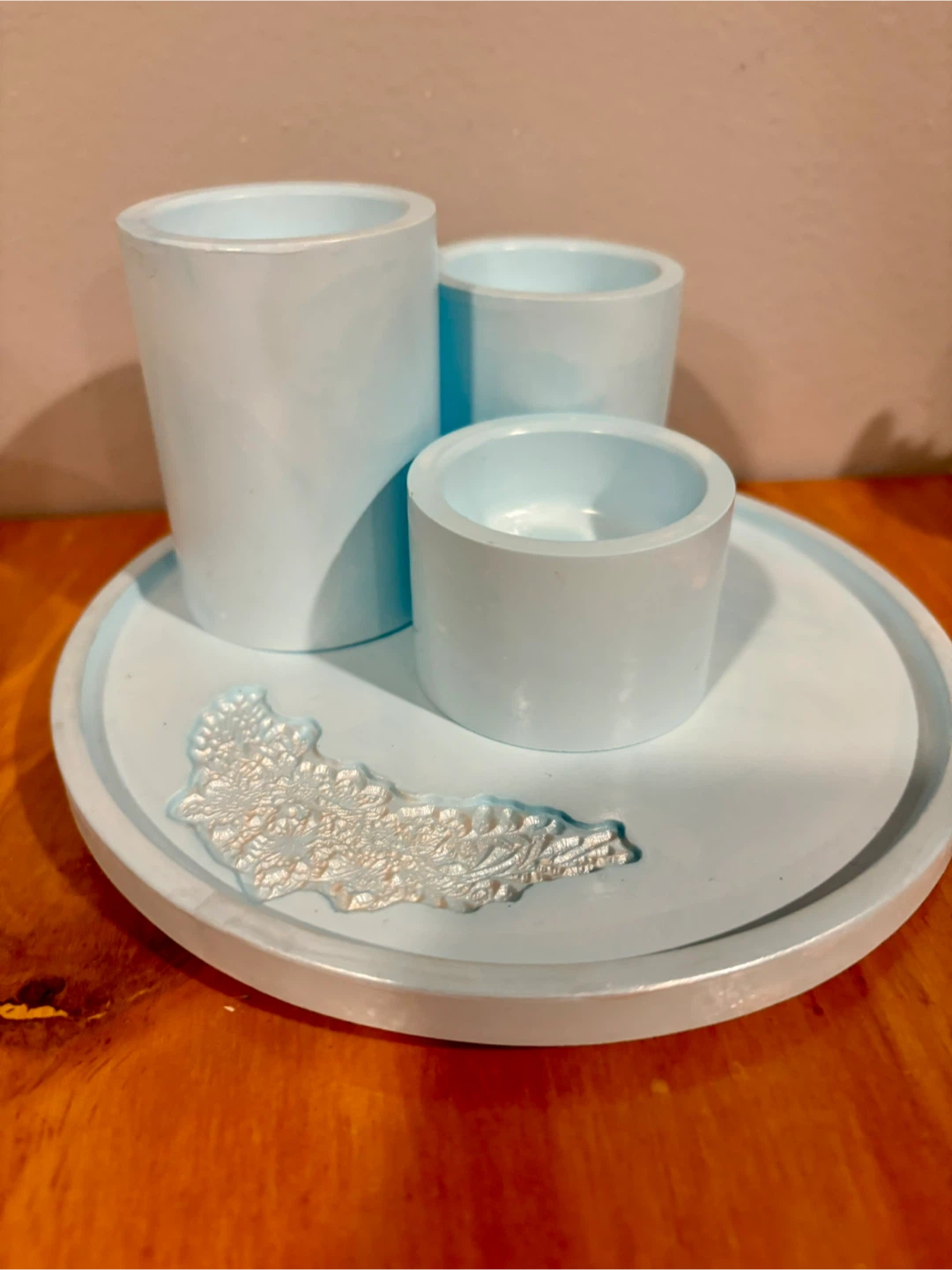 Tea light holders and tray - photo 3