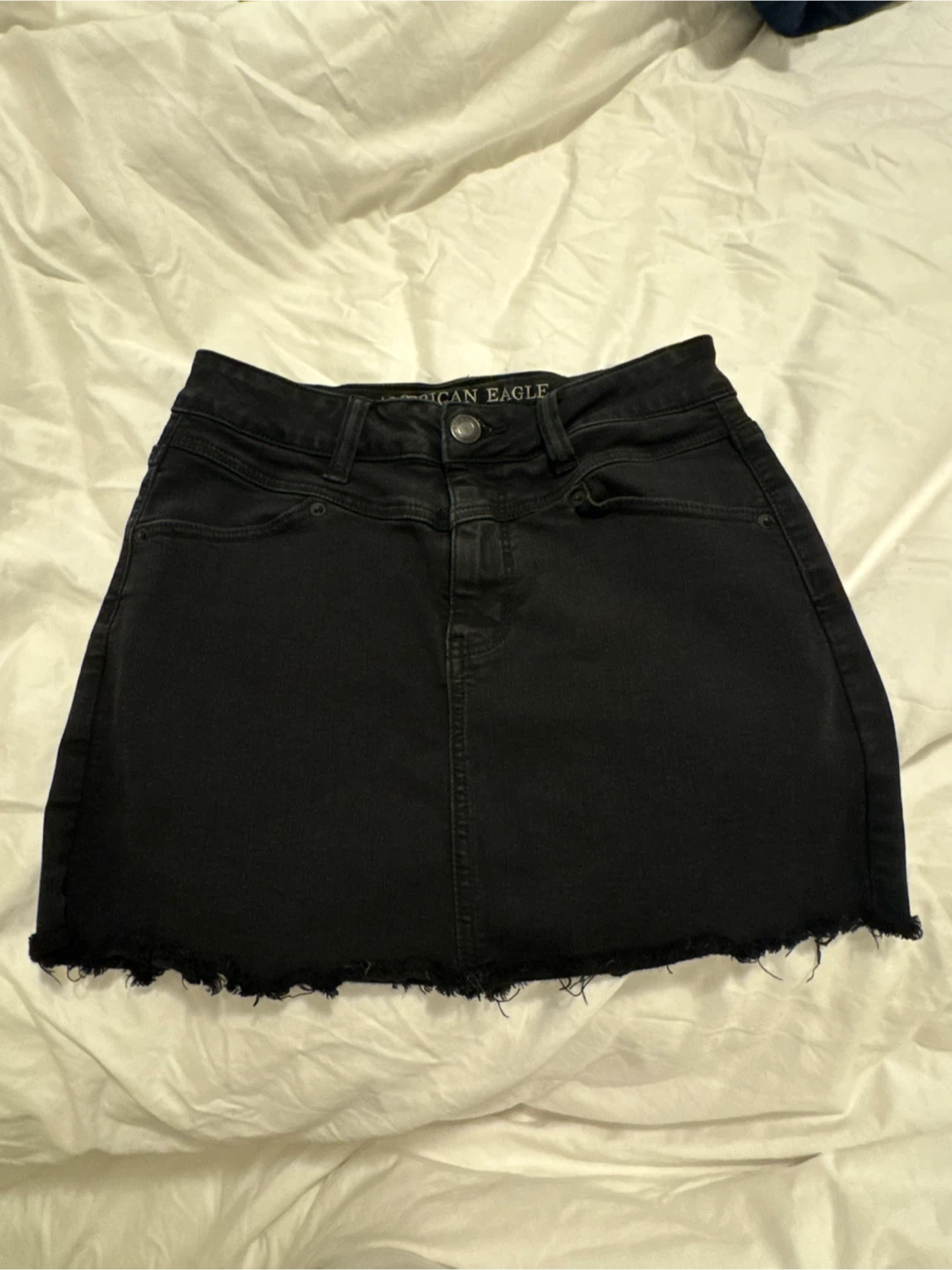 American Eagle Black Denim Mini Skirt - Size 4