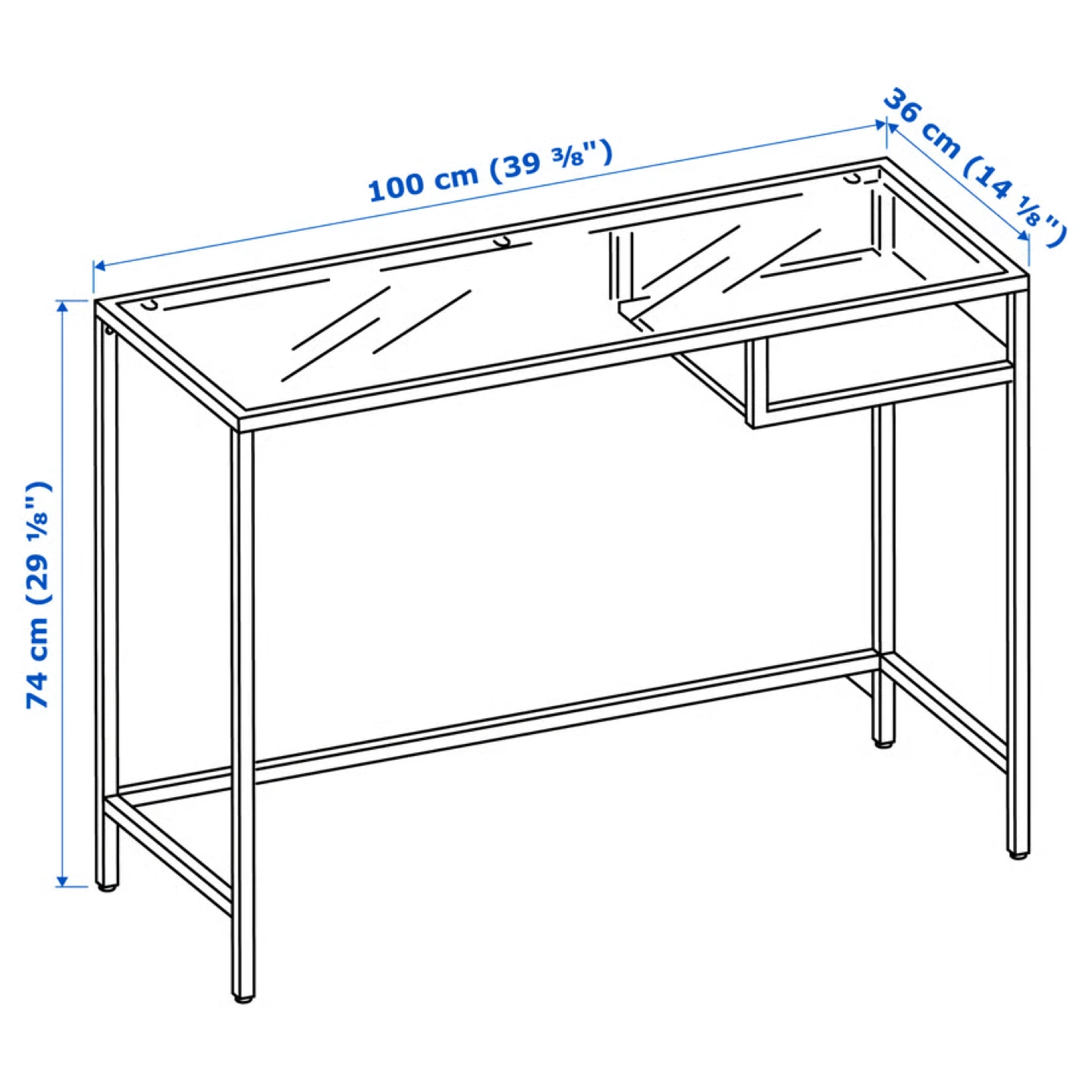 IKEA White Metal Desk with Glass Top - photo 2