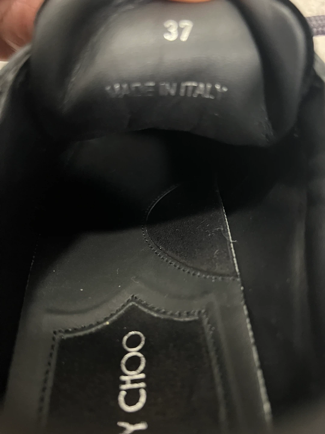 Jimmy Choo Black Glitter & Velvet Sneakers - Size 37 - photo 5