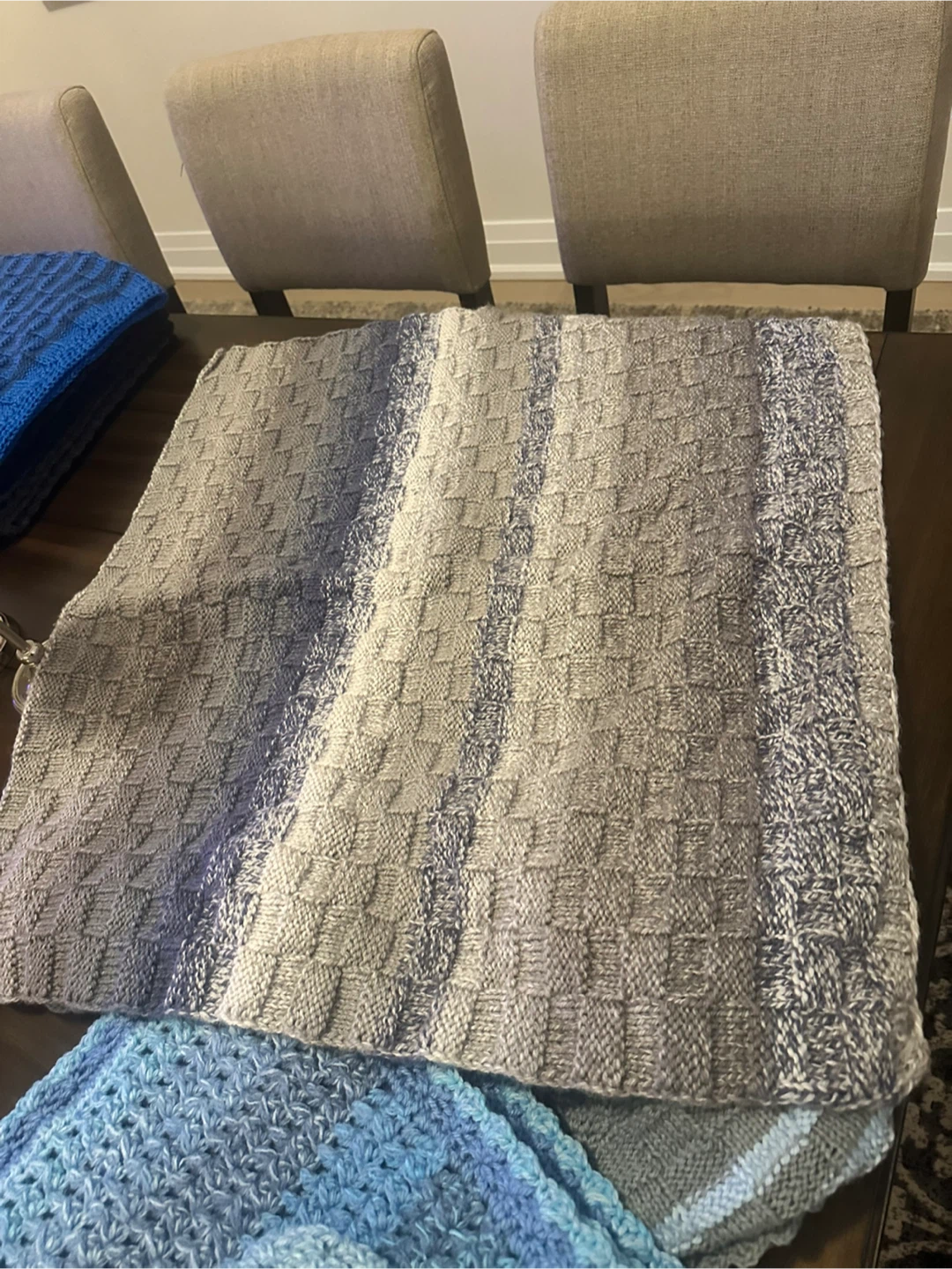 Hand-knitted Baby Blanket and Hat Set