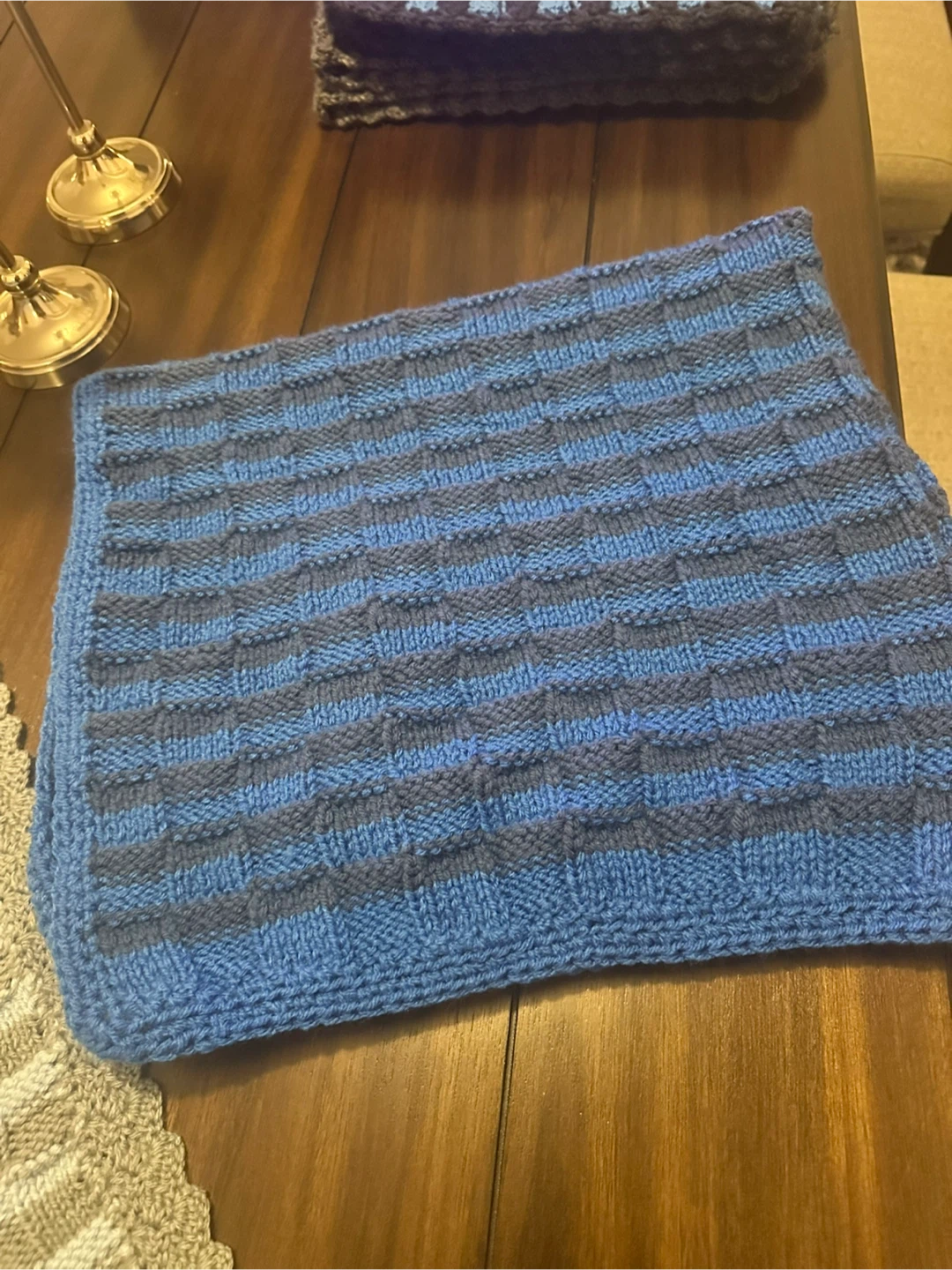 Hand-knitted Baby Blanket and Hat Set - photo 2