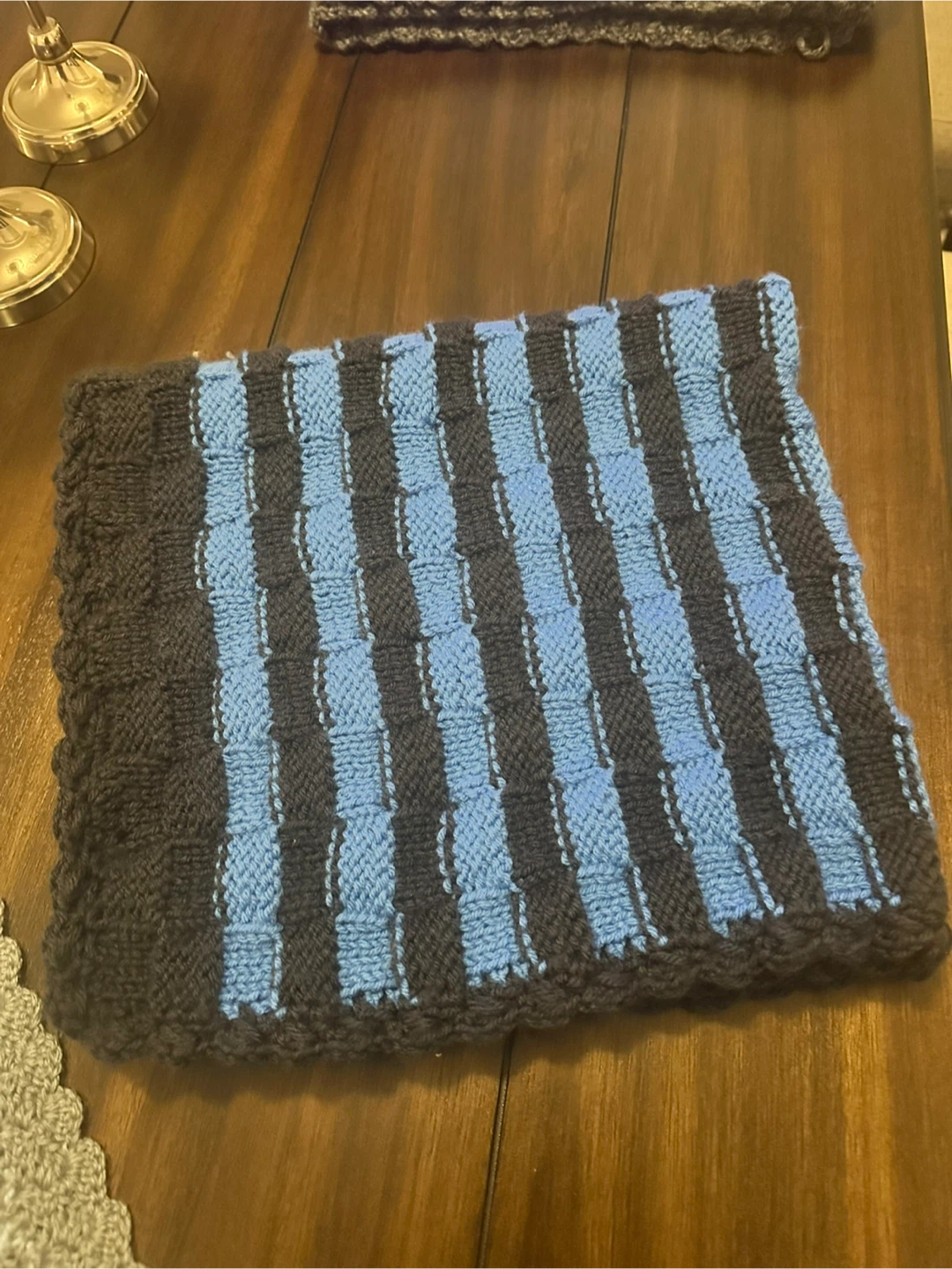 Hand-knitted Baby Blanket and Hat Set - photo 3