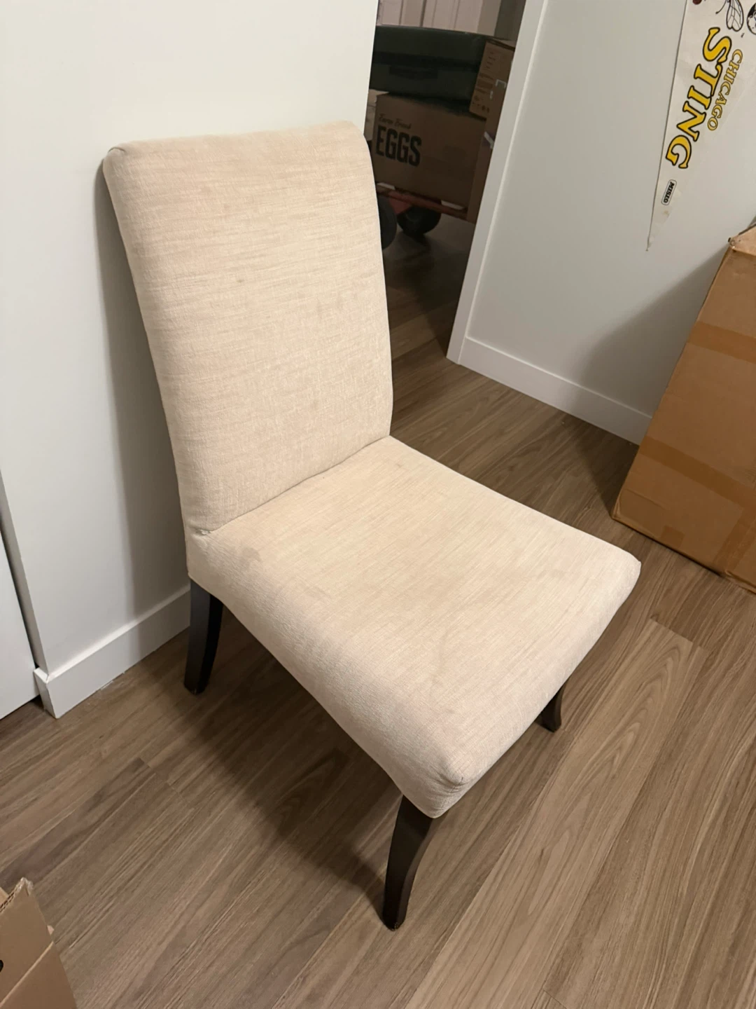 2 Cream Upholstered Dining Chair - photo 2