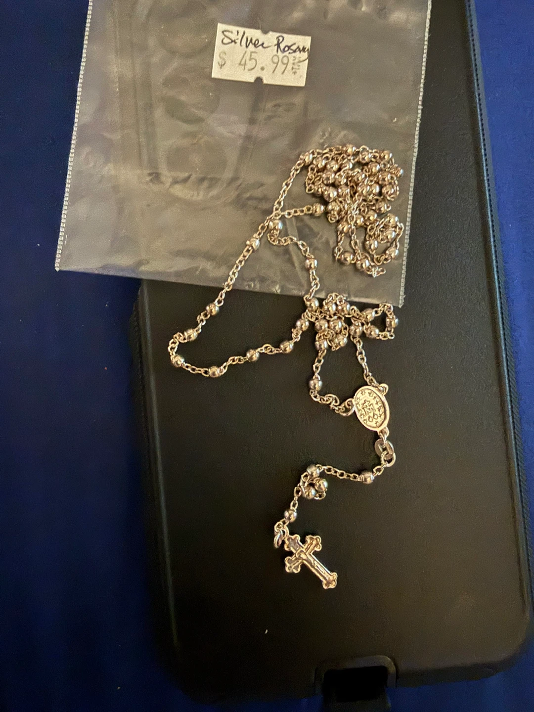 Silver Rosary Necklace