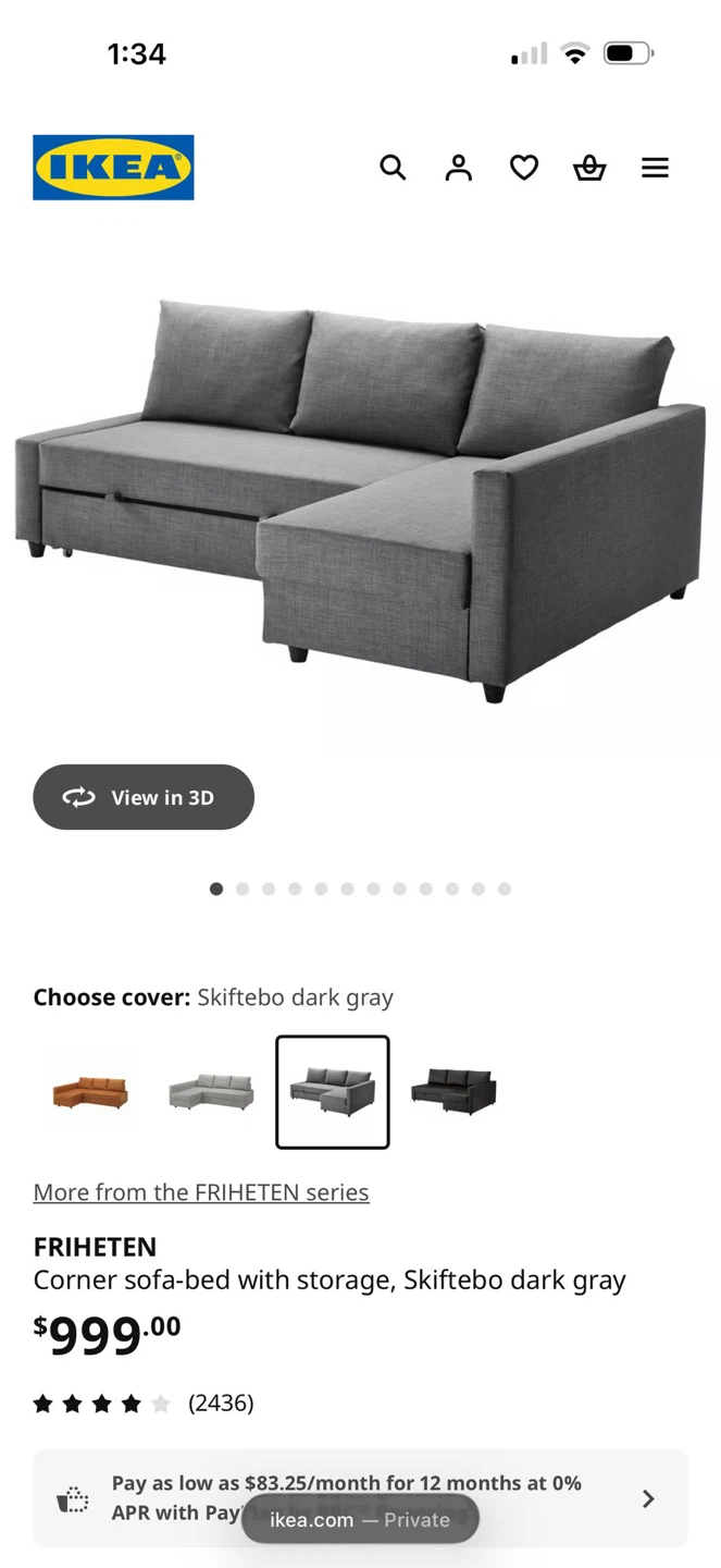 IKEA FRIHETEN Corner Sofa-Bed with Storage - photo 2