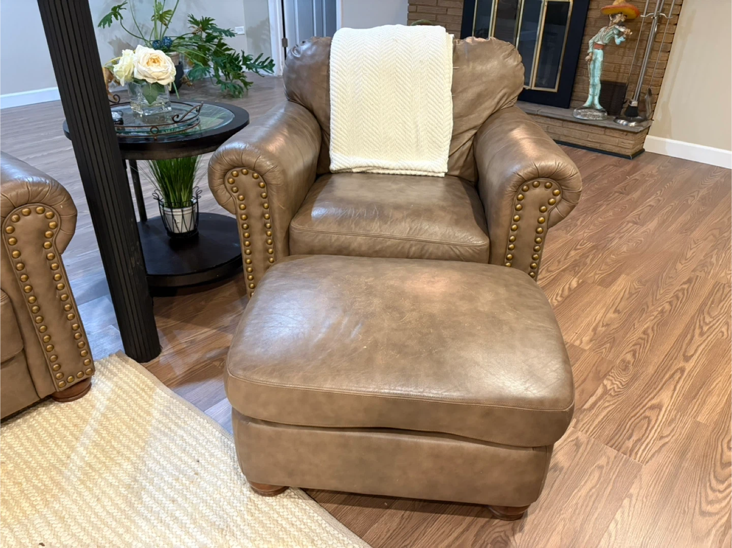 Genuine Leather sofa, Armchair & ottoman - photo 2