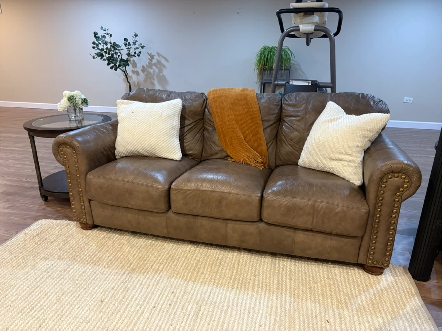 Genuine Leather sofa, Armchair & ottoman