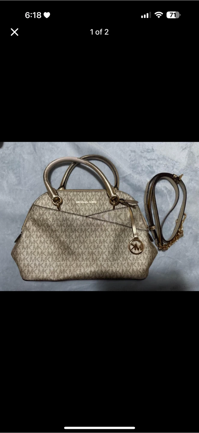 Michael Kors Monogram Dome Satchel Handbag