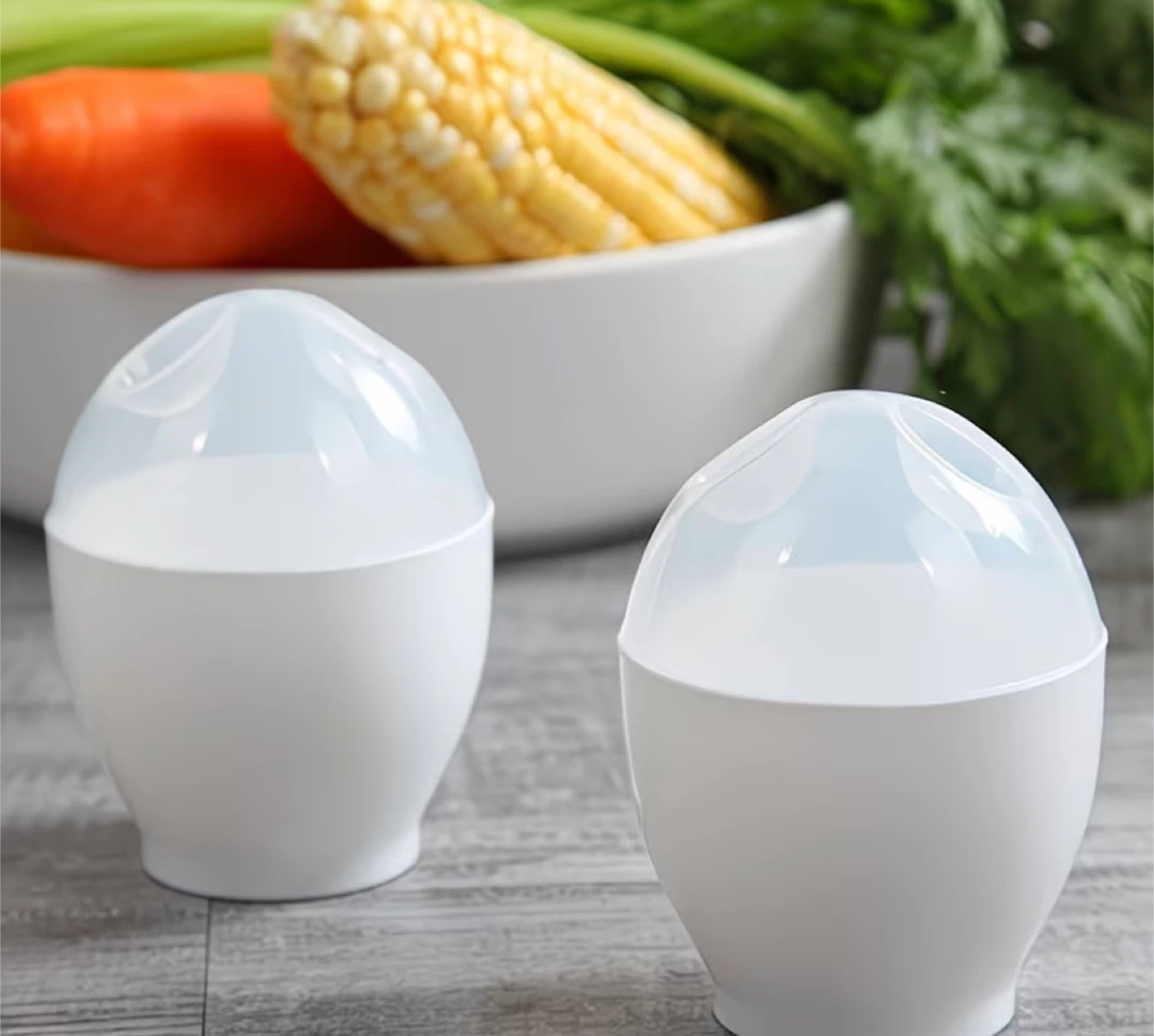 White Egg Cooker Set