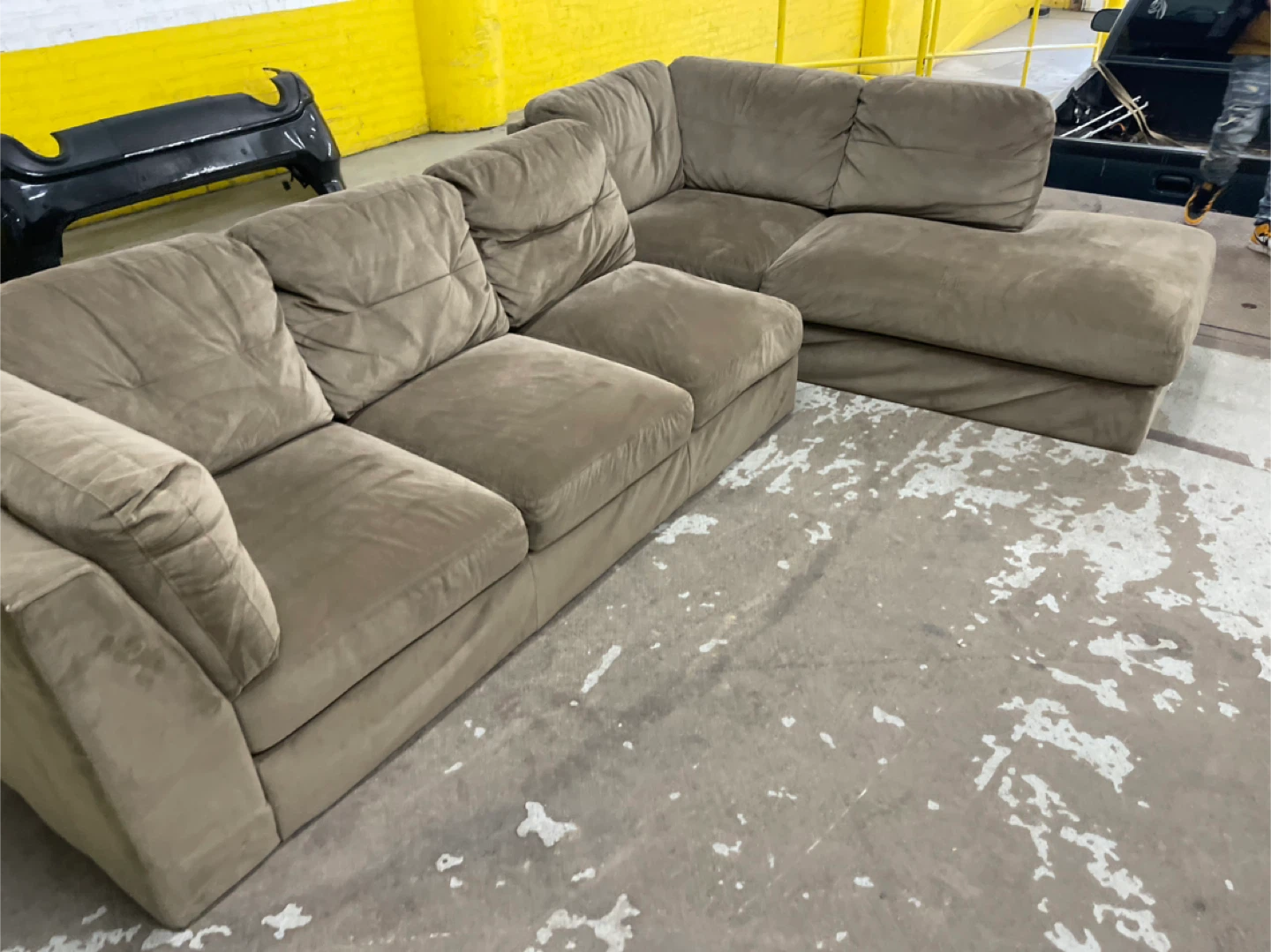 Taupe Sectional Sofa with Chaise - photo 2