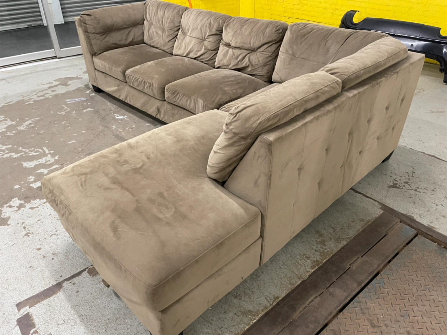 Taupe Sectional Sofa with Chaise