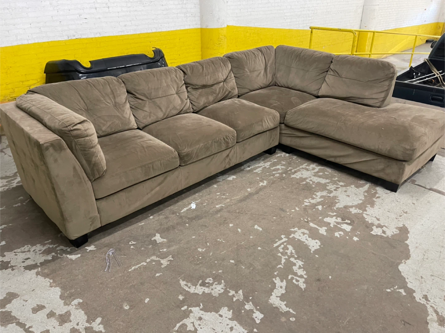 Taupe Sectional Sofa with Chaise - photo 4