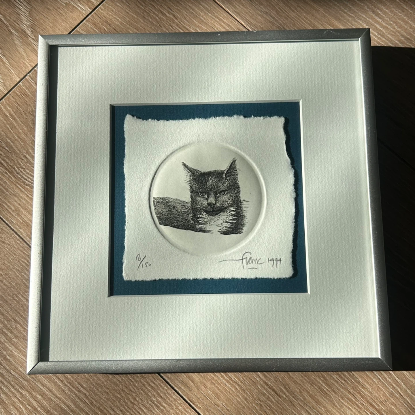 Original Signed Franc van Oort Etching “Cat” (1994) - photo 2