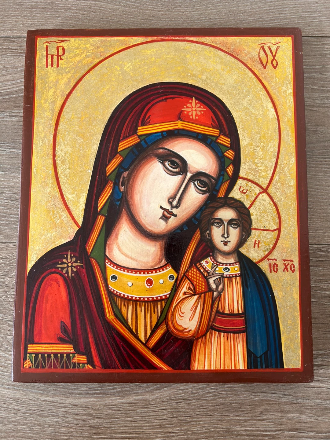 Original Hand-Painted Orthodox Icon – Mother of God & Child