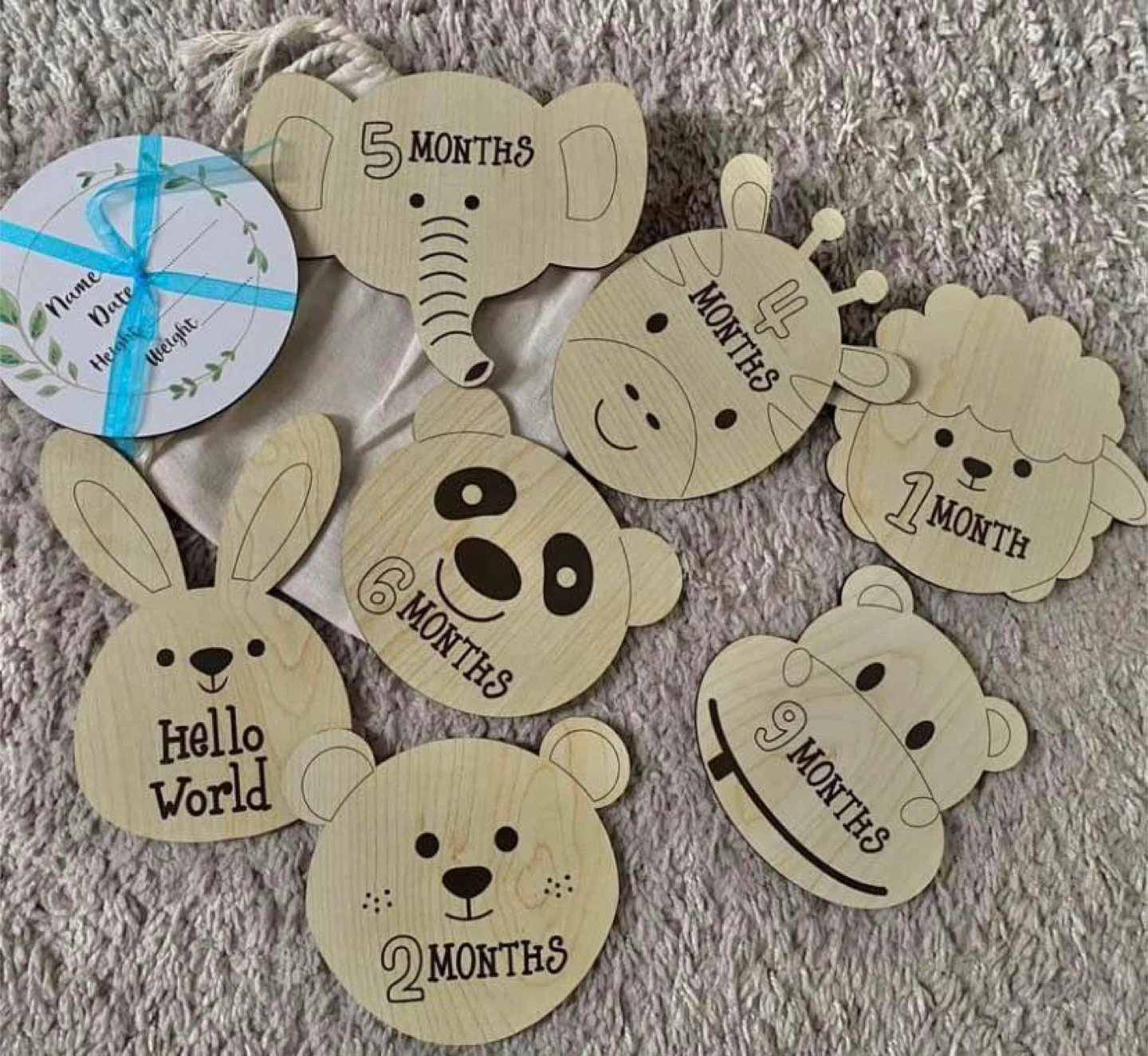 Wooden Baby Milestone Markers Set