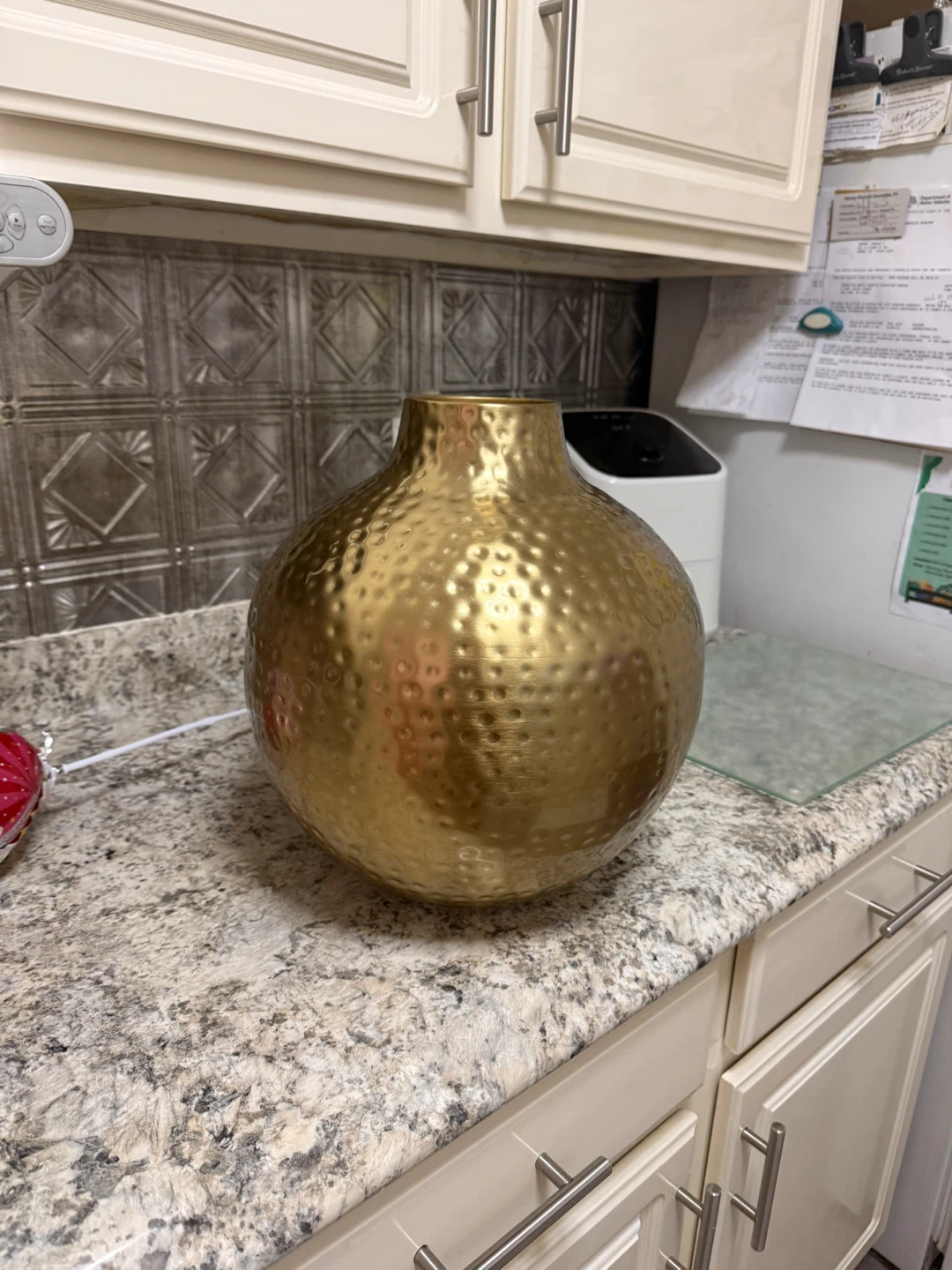 Gold Hammered Decorative Vase