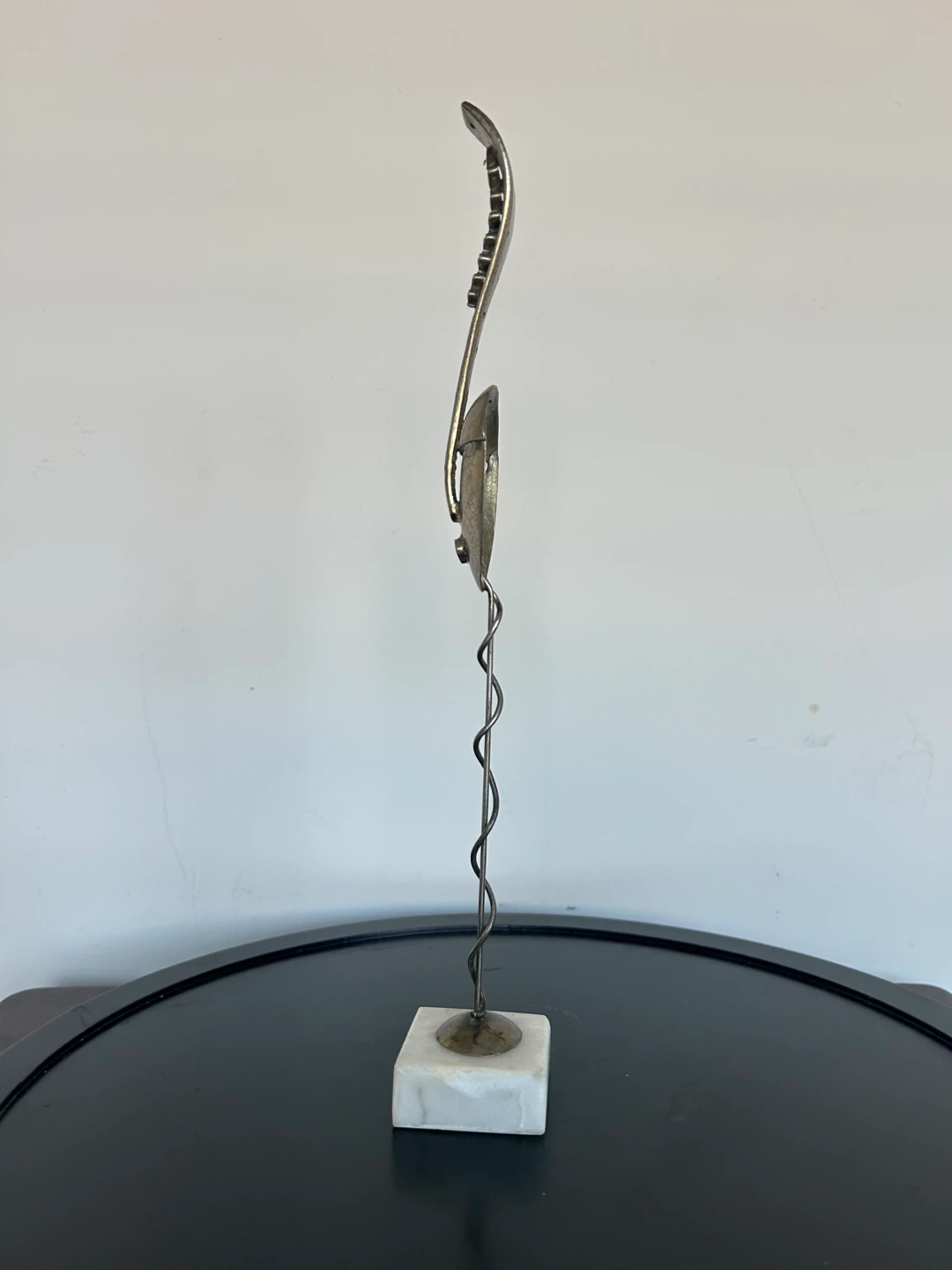 Vintage Modernist “Spoon Mask” Metal Sculpture - photo 4