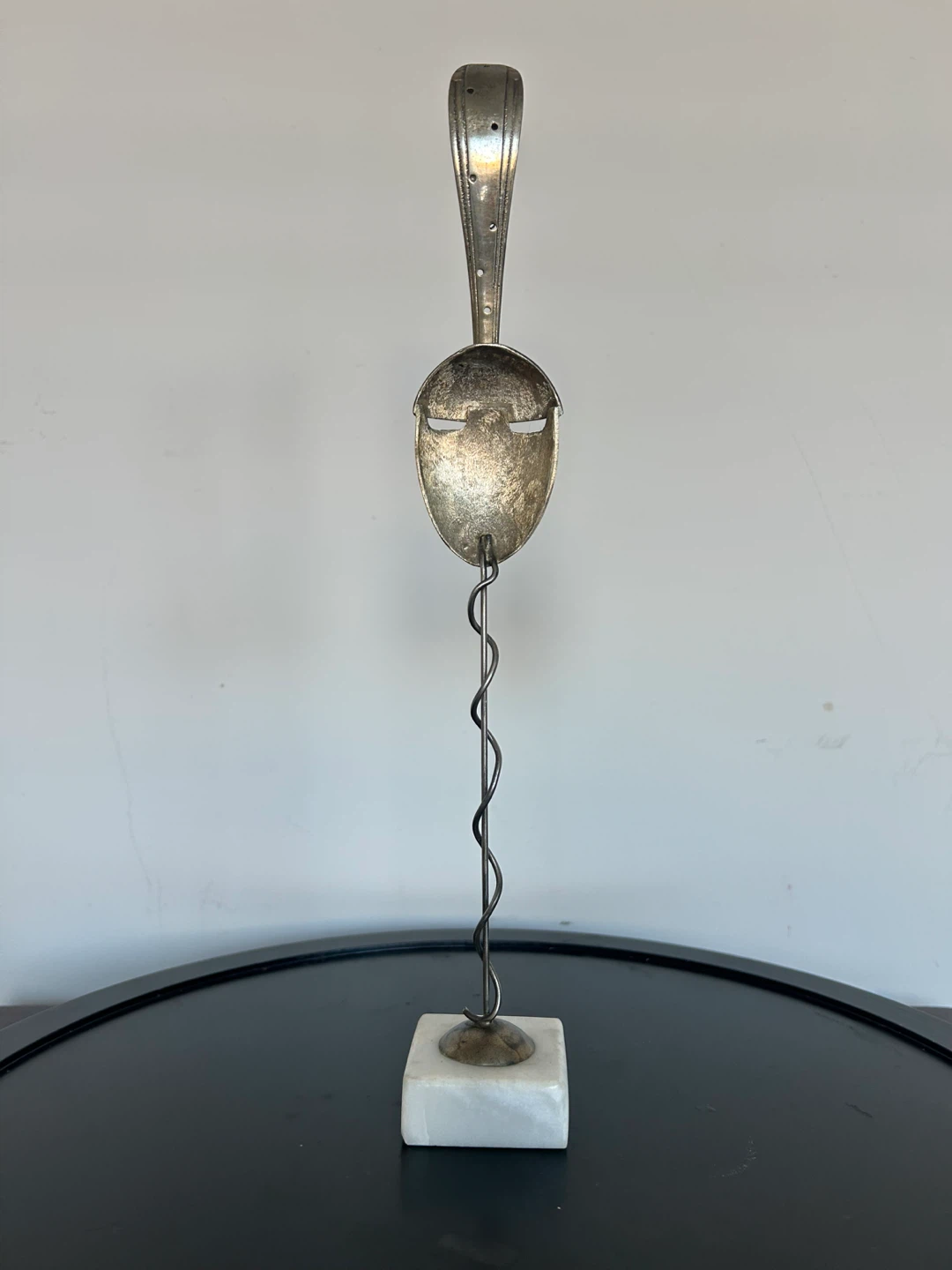 Vintage Modernist “Spoon Mask” Metal Sculpture - photo 5