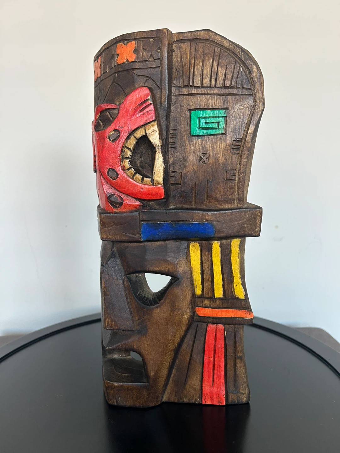 Vintage Hand-Carved Mexican Folk Art Mask – Mayan/Aztec - photo 2