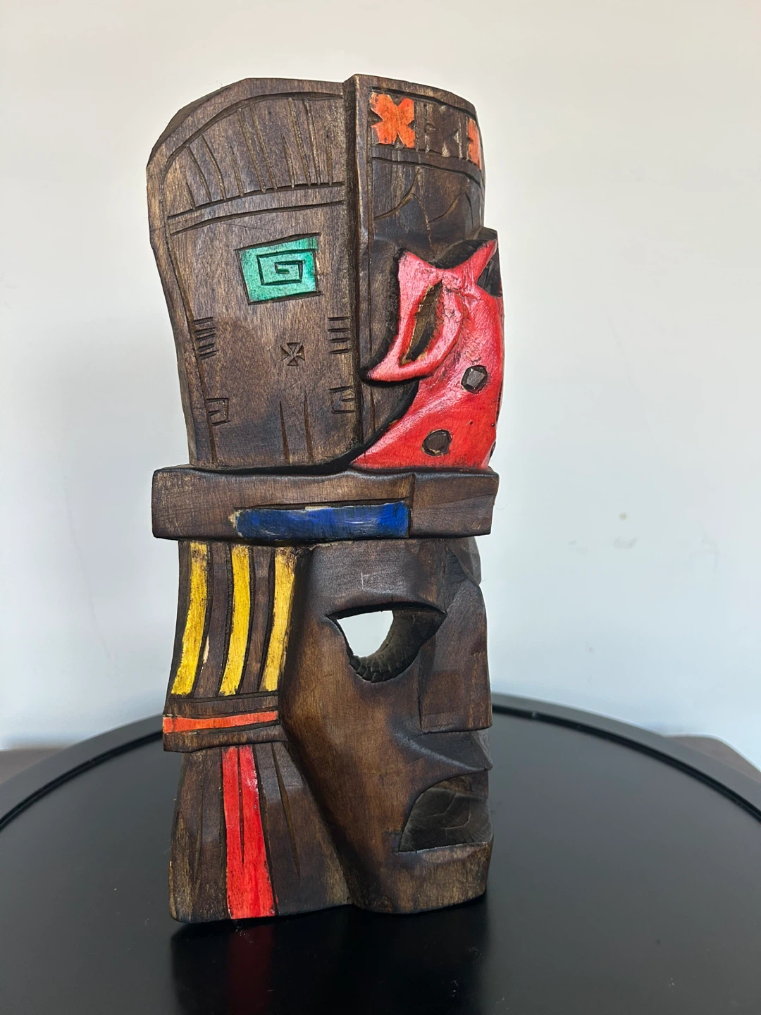 Vintage Hand-Carved Mexican Folk Art Mask – Mayan/Aztec - photo 5